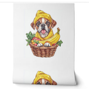 Papel Pintado Boxer bananero - Perro de fruta gracioso