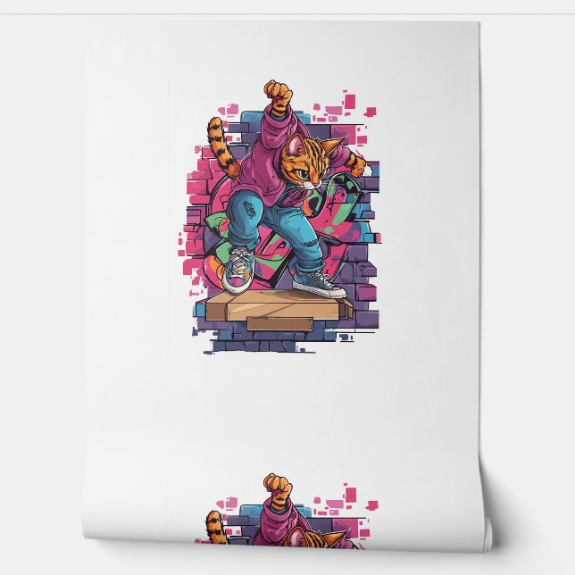 Papel Pintado Breakdance Meow - Graffiti urbano (Desenrollar)