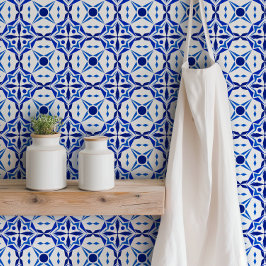 Papel Pintado Bright Blue Mosaic Tile Inspired