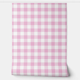 Papel Pintado Bright Pastel Pink Check Green Buffalo Plaid