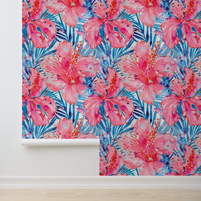 Papel Pintado Brisa Tropical Hibiscus (Solicitud)