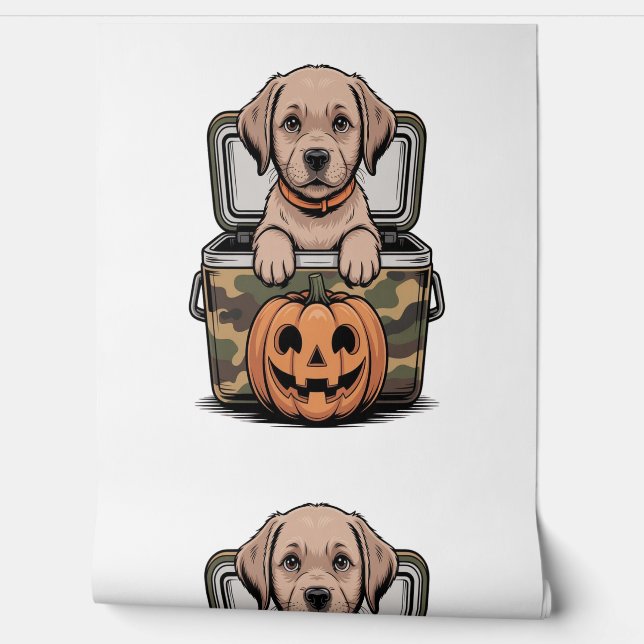 Papel Pintado Brown Lab Dog Halloween Spooky (Desenrollar)