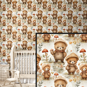 Papel Pintado Brown Teddy Bear Friends