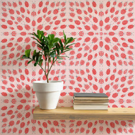 Papel Pintado Bugs and Beetles Pattern Red on Pink