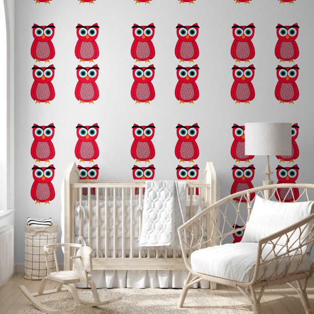 Papel Pintado Búho Rosa Lindo (Niños)