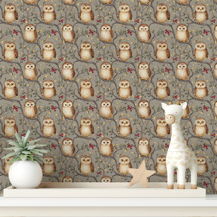 Papel Pintado Búho y rama caprichosos del bosque