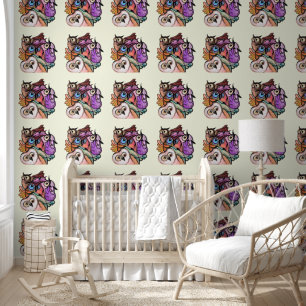 Papel Pintado Búhos Divertidos Coloridos