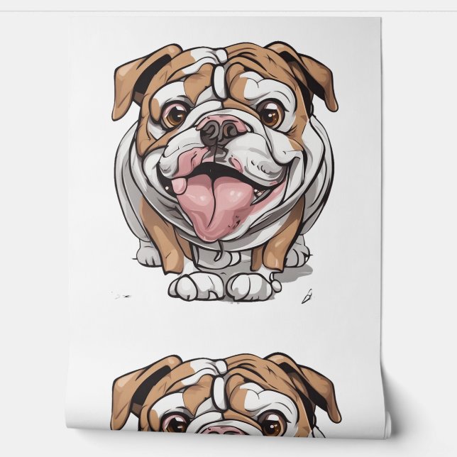 Papel Pintado Bulldog feliz (Desenrollar)