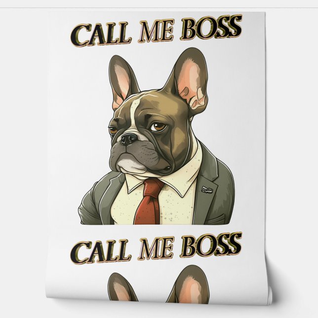 Papel Pintado Bulldog francés en un traje (Desenrollar)