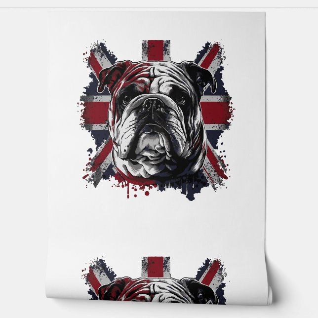 Papel Pintado Bulldog inglés divertido (Desenrollar)