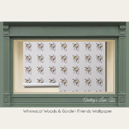 Papel Pintado Bumblebee & Lilac Floral Nursery Peel & Stick