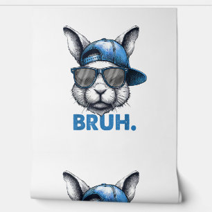 Papel Pintado Bunny Face Bruh Meme Divertido Diciendo Bro Saludo