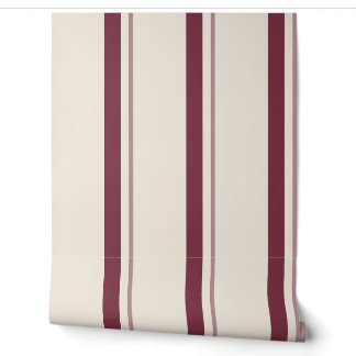 Papel Pintado Burgundy Bold Antique Ticking de Colchón Francés