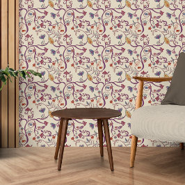 Papel Pintado Burgundy Marsala Patrón bohemio