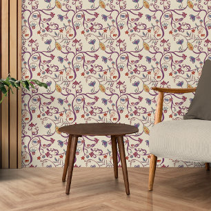 Papel Pintado Burgundy Marsala Patrón bohemio
