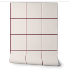 Papel Pintado Burgundy Oversized Windowpane Check
