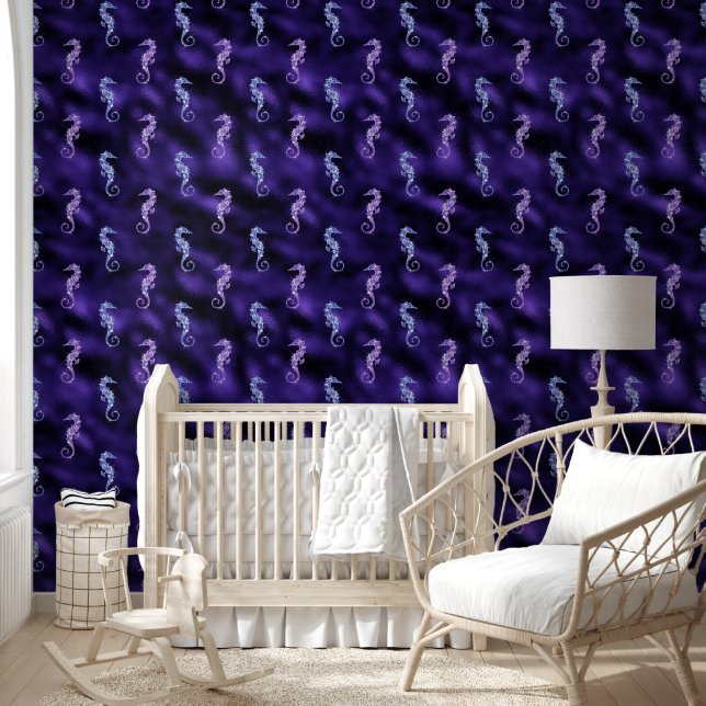 Papel Pintado Caballo de mar glamour océano glamour gélido criat (Niños)