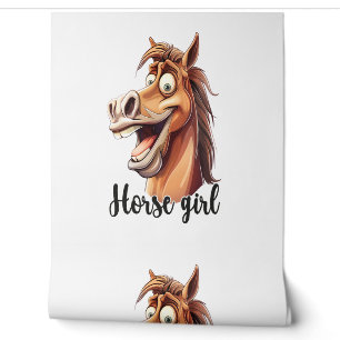 Papel Pintado Caballo divertido Chica de Caballos