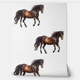 Papel Pintado Caballos marrones