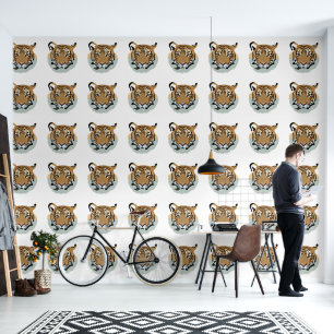 Papel Pintado Cabeza de Tigre Cara Animal Salvaje Tigre