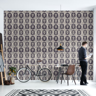 Papel Pintado Cabezas de león y formas geométricas