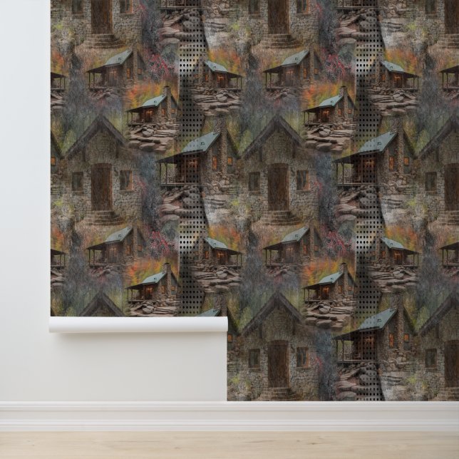 Papel Pintado Cabina de piedra de familia rusa (Solicitud)