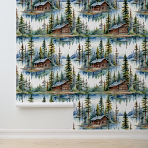 Papel Pintado Cabinas de registro en el Woods Nature Lover's