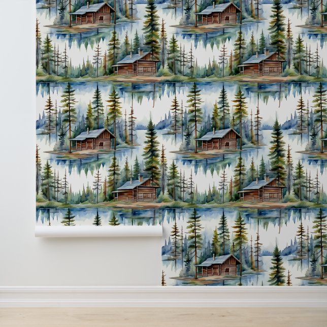 Papel Pintado Cabinas de registro en el Woods Nature Lover's (Solicitud)