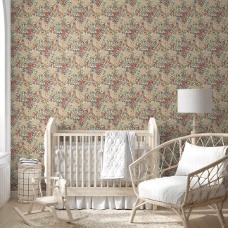 Papel Pintado Cacatúa y granada en beige vainilla 