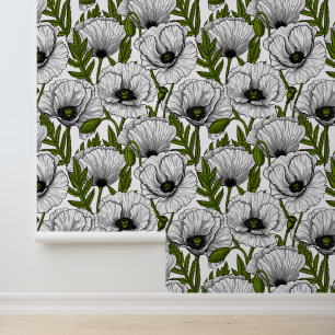 Papel Pintado Cachorros blancos sobre blanco