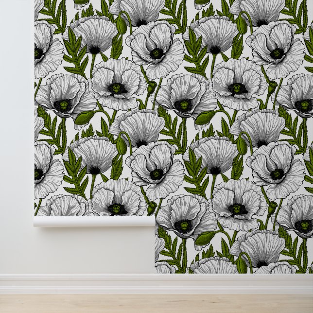 Papel Pintado Cachorros blancos sobre blanco (Solicitud)
