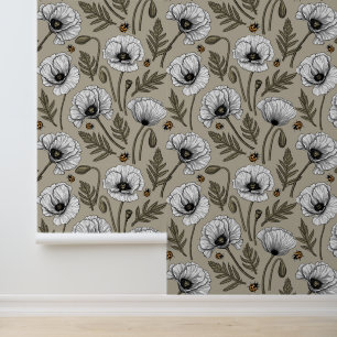 Papel Pintado Cachorros blancos y ladybugs