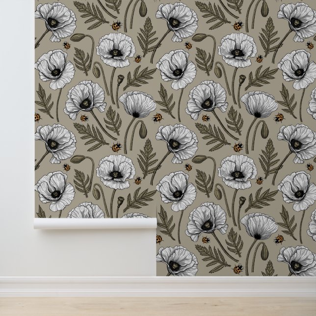 Papel Pintado Cachorros blancos y ladybugs (Solicitud)
