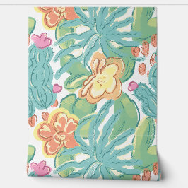 Papel Pintado Cacti and plant Desert Botanical Green Orange Pink