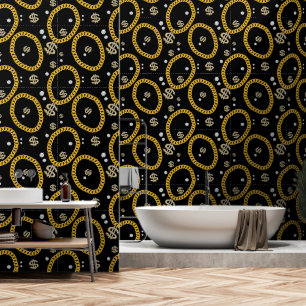 Papel Pintado Cadena de Eslabón Cubano de Oro de Música Rap Hip