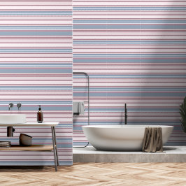 Papel Pintado Cadet Grey and Desaturated Rose Stripes