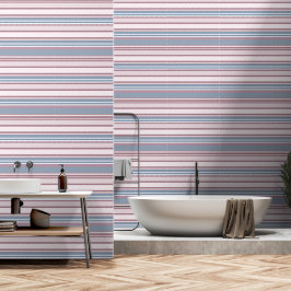 Papel Pintado Cadete Gris y Rayas de Rosa Desaturada