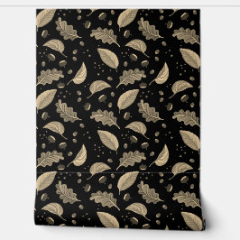 Papel Pintado Caen hojas de otoño, castañas, avellanas y bayas