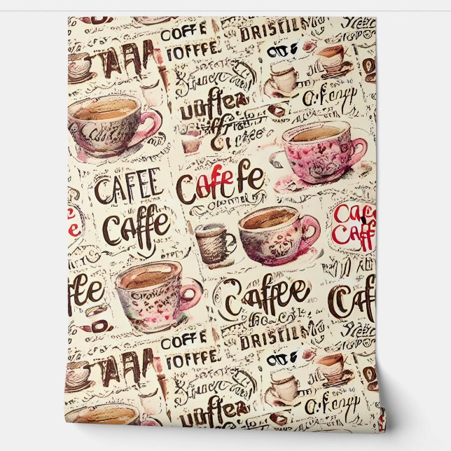 Papel Pintado Cafetería tienda de café Fondo de escritorio (Desenrollar)
