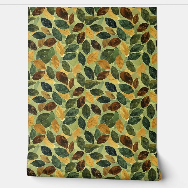 Papel Pintado Caída del sabio amarillo naranja de terracota esta (Desenrollar)