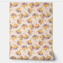 Papel Pintado Caída floral del punto de la polka del oro del dur