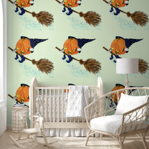 Papel Pintado Calabaza de brujas volando con honesta Halloween d