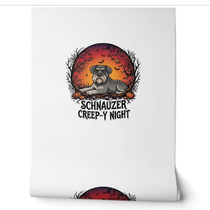 Papel Pintado Calabazas Murciélagos Nocturnos Schnauzer Hallowee