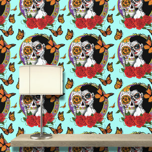 Papel Pintado Calaveras de azúcar Art Nouveau