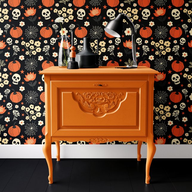 Papel Pintado Calaveras y calabazas de Black Boho Halloween (Subido por el creador)
