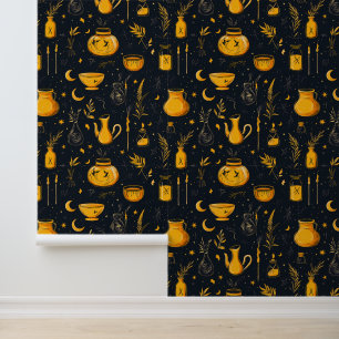 Papel Pintado Calderos Y Pociones De Halloween