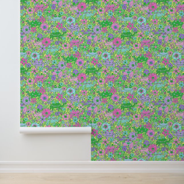 Papel Pintado Camellos verdes y rosados de la playa de Palm Beac (Solicitud)