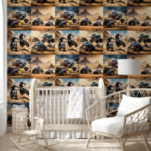 Papel Pintado Camiones monstruo y motocicletas,