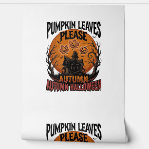 Papel Pintado Camisa de calabaza de otoño con hojas de otoño esp