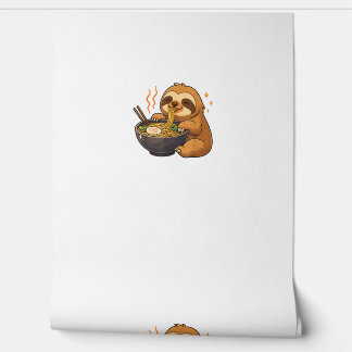 Papel Pintado Camisa de Perezoso con Fideos Ramen Kawaii Perezos